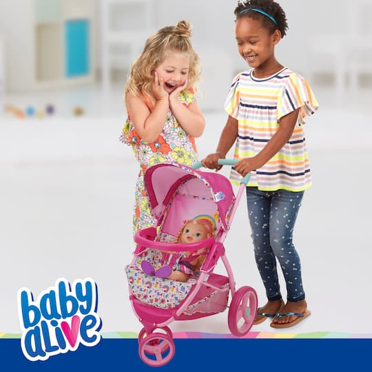 Baby Alive Deluxe Puppenspielhof – Pink & Regenbogen – Für Puppen Bis 45,7 Cm – Mit Baldachin, Rädern & Tragetasche Baby Alive Deluxe Puppenspielhof – Pink & Regenbogen – Für Puppen Bis 45,7 Cm – Mit Baldachin, Rädern & Tragetasche